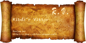 Ribár Viktor névjegykártya
